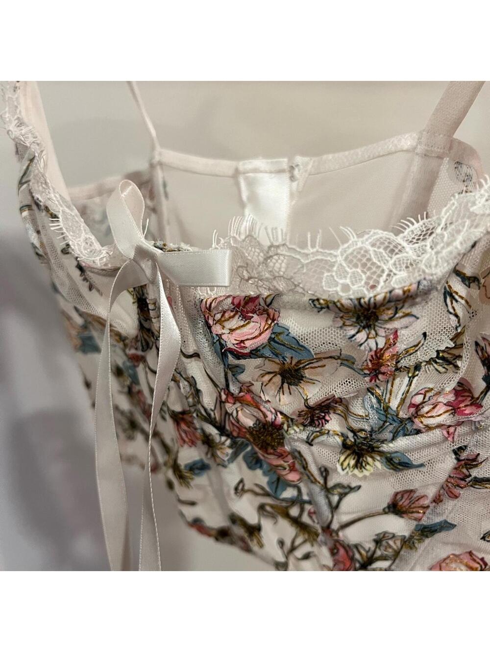 Victoria’s Secret Floral Bustier Cap Sleeve Size‎ US XSmall - Picture 4 of 7